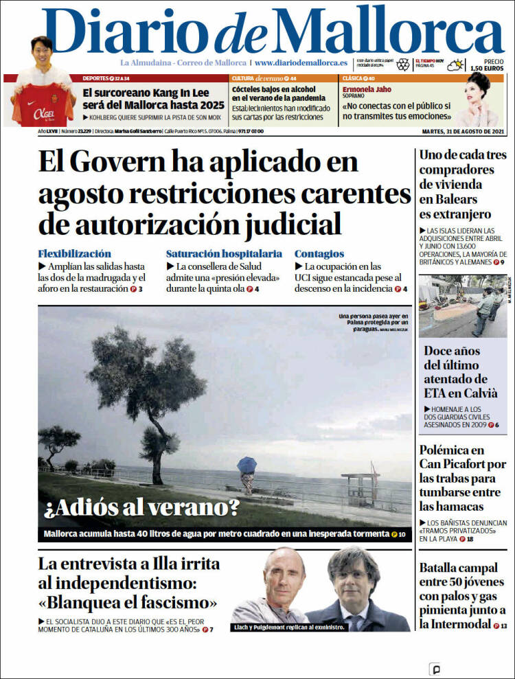 Portada de Diario de Mallorca (España)