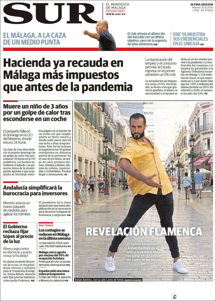 Portada de Diario el Sur (Espagne)