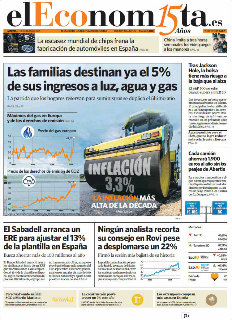 Portada de El Economista (Espa&ntilde;a)