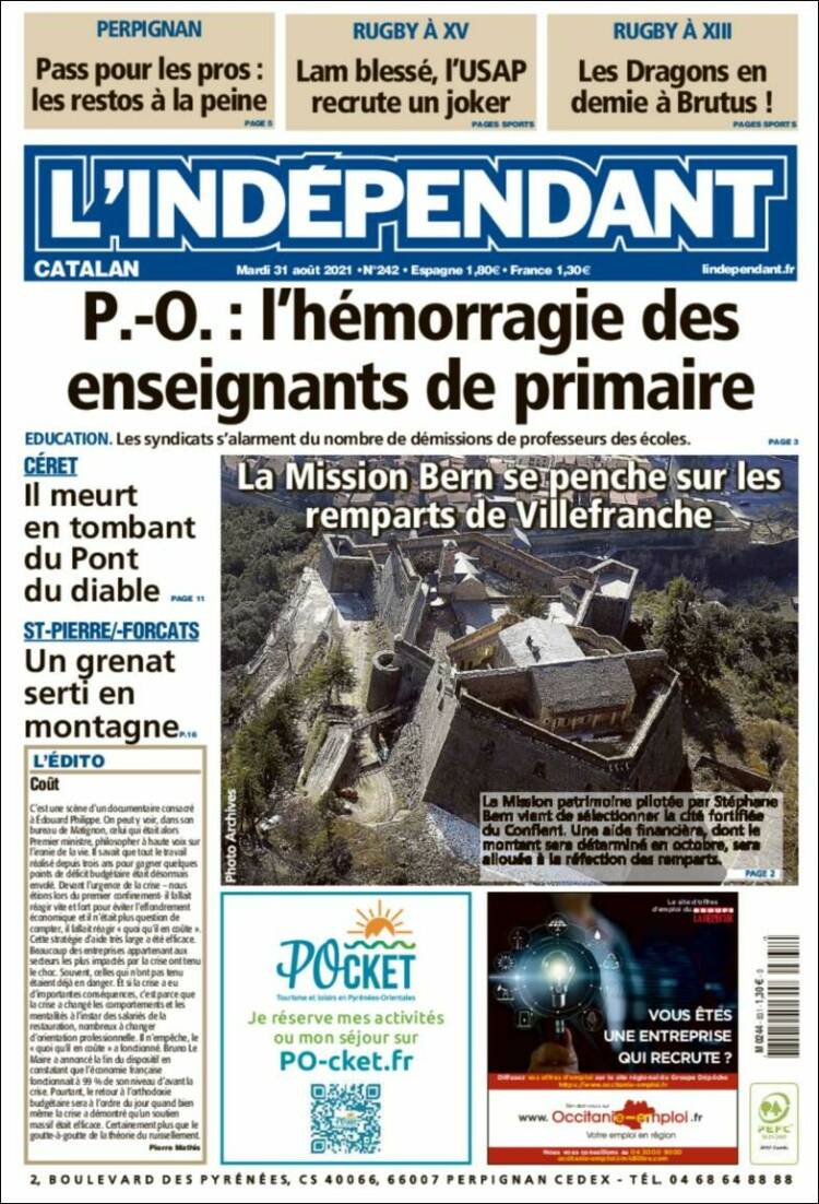 Portada de Le Indépendant (France)