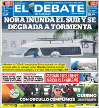 Portada de El Debate de Culiacán (México)