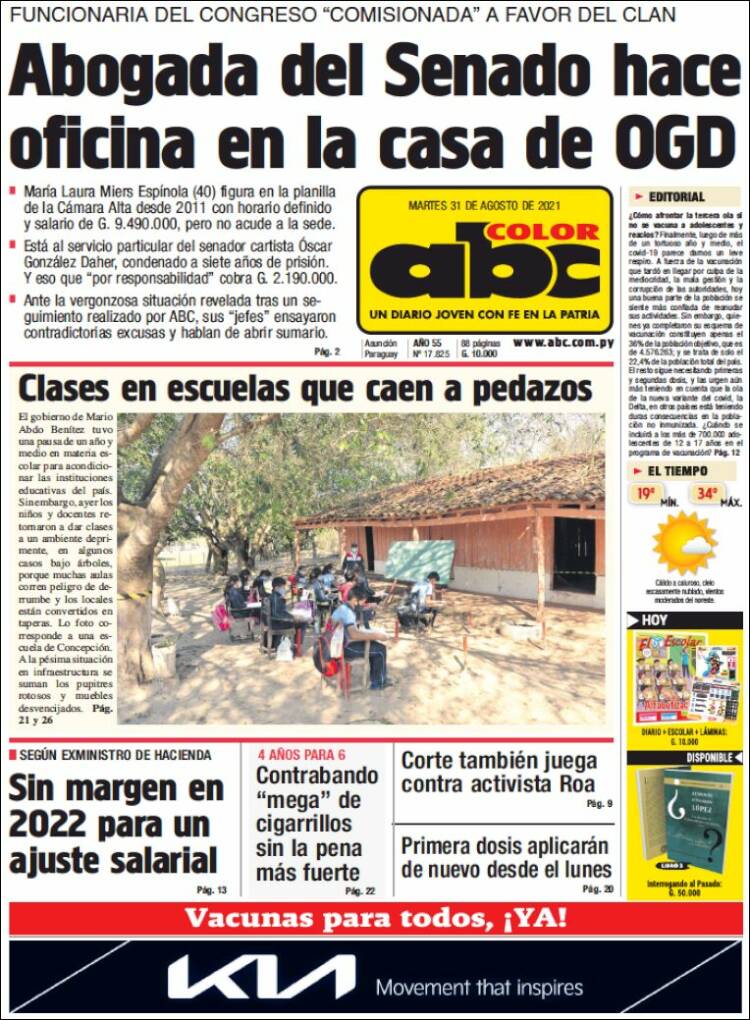 Portada de ABC Color (Paraguay)