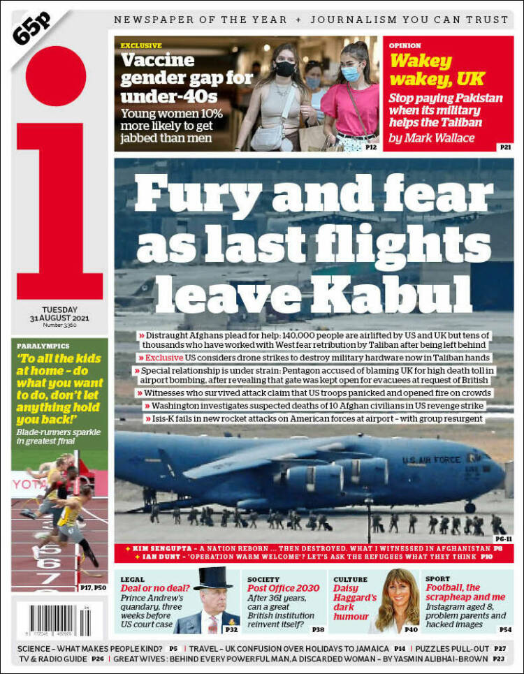 Portada de The i (Reino Unido)