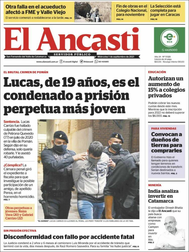 Portada de El Ancasti (Argentina)