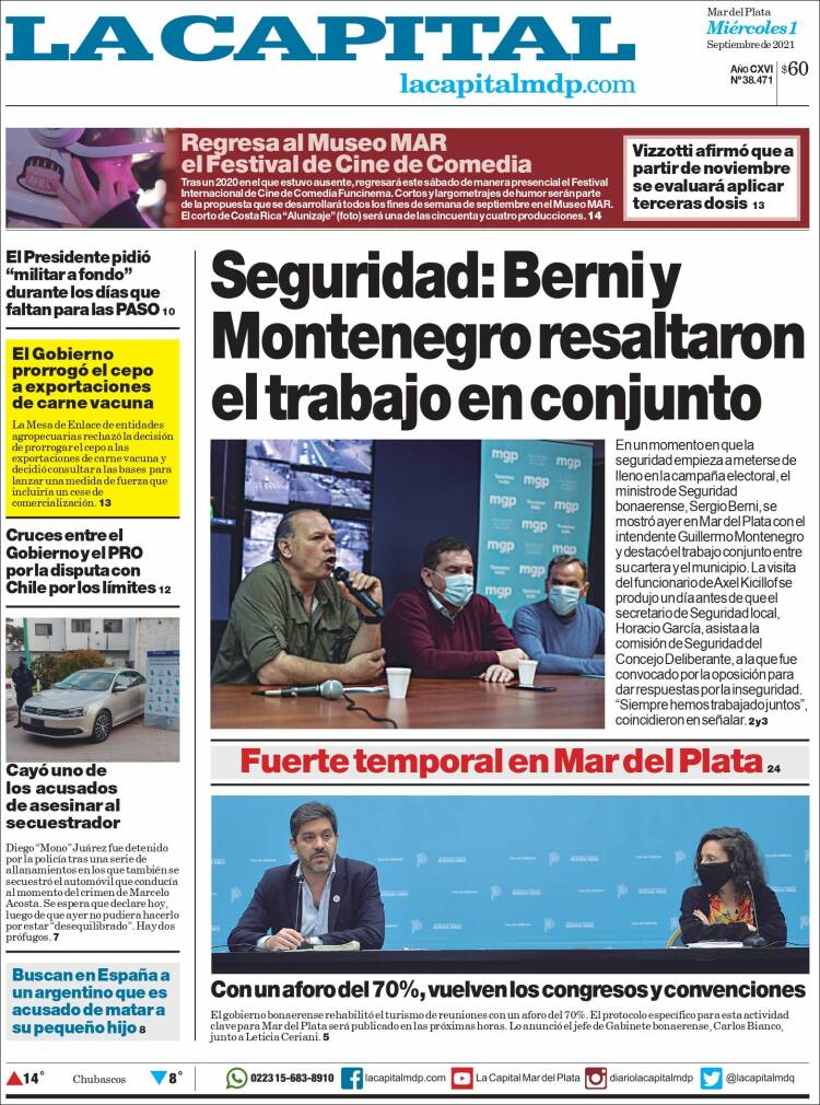Portada de Diario La Capital - Mar del Plata (Argentina)