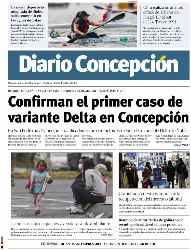 Portada de Diario de Concepción (Chile)