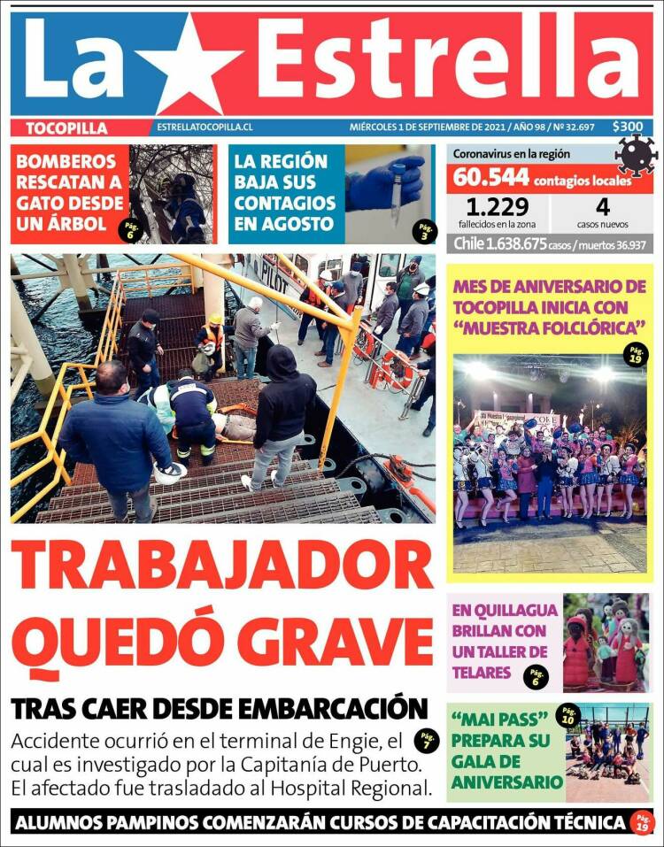 Portada de La Estrella de Tocopilla (Chile)