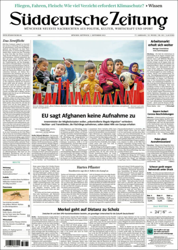 Portada de Sueddeutsche (Alemania)