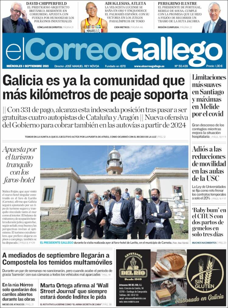 Portada de El Correo Gallego (Espa&ntilde;a)