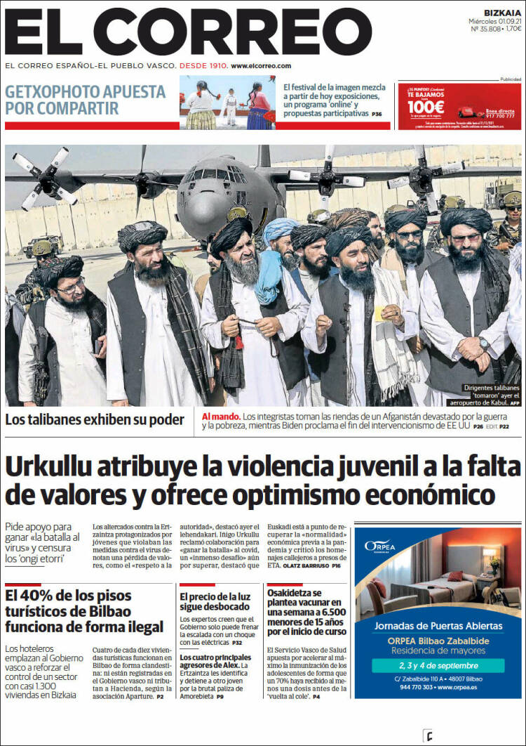 Portada de El Correo (Espa&ntilde;a)