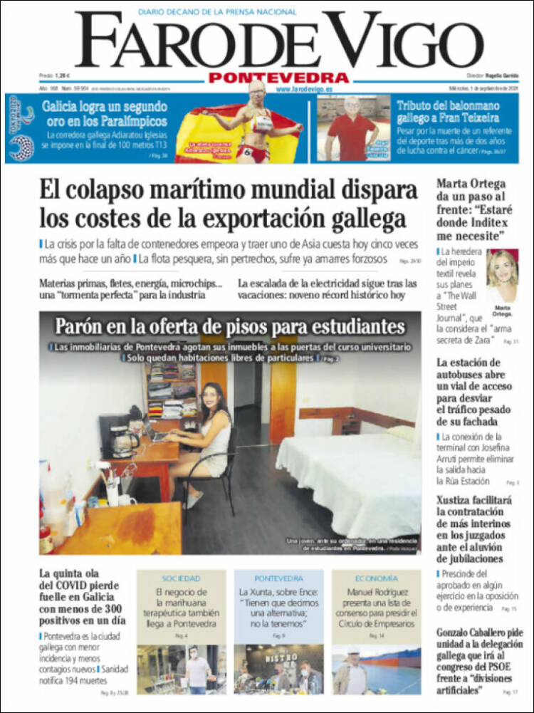 Portada de El Faro de Vigo - Pontevedra (Espa&ntilde;a)