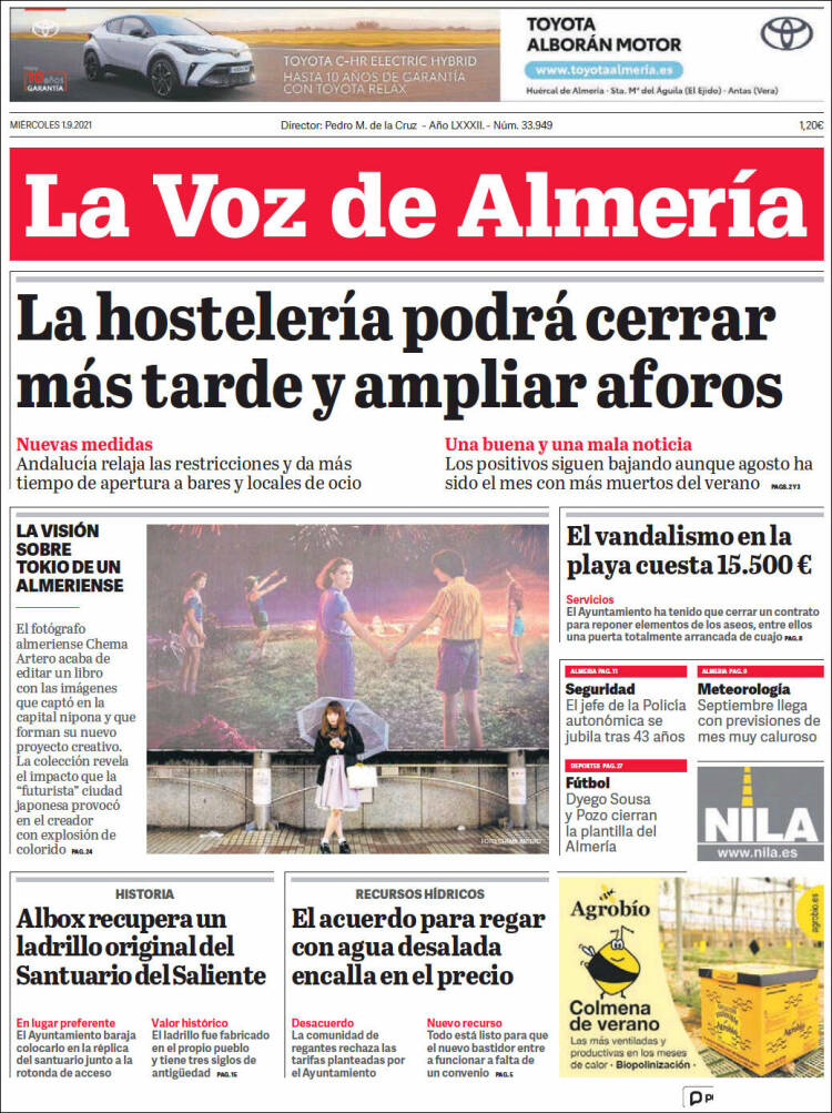 Portada de La Voz de Almería (Espa&ntilde;a)