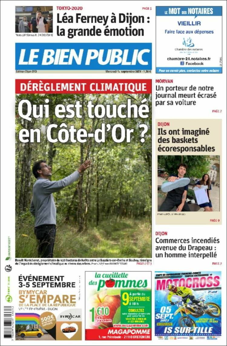 Portada de Le Bien Public (Francia)