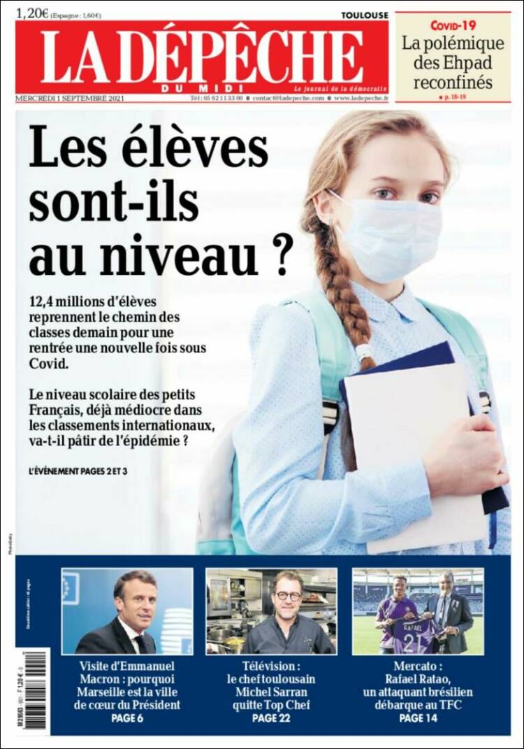 Portada de La Dépêche du Midi (Francia)