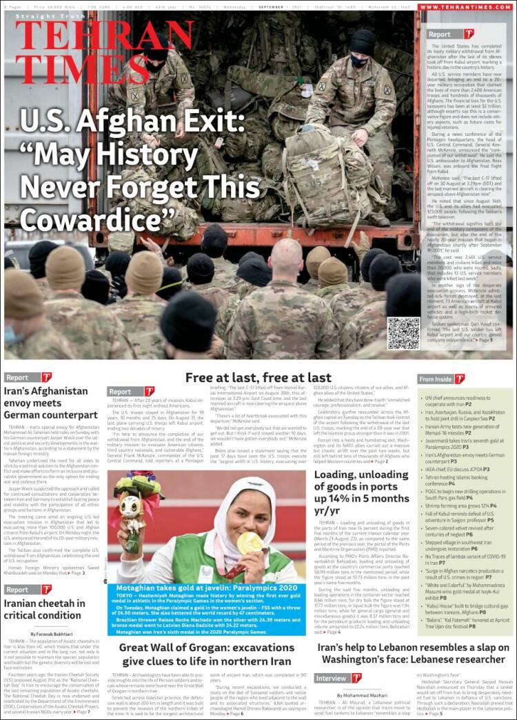 Portada de TehranTimes (Ir&aacute;n)