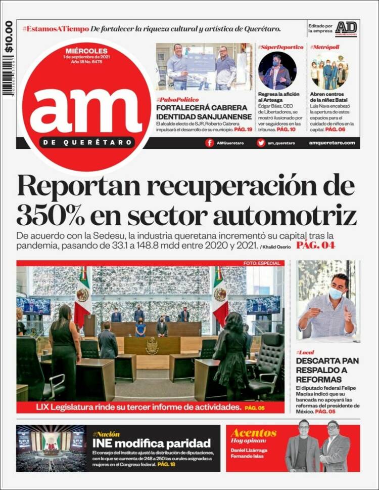 Portada de A.M. Querétaro (M&eacute;xico)