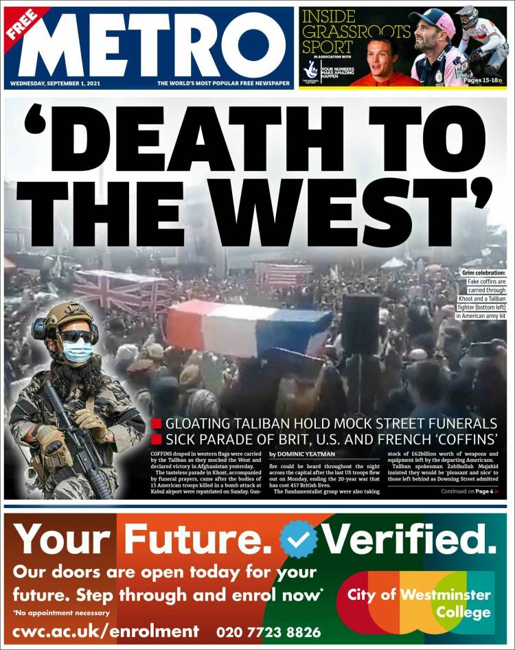 Portada de Metro (Reino Unido)