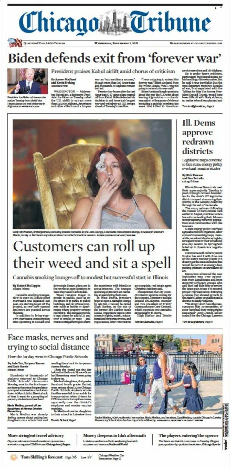Portada de Chicago Tribune (USA)