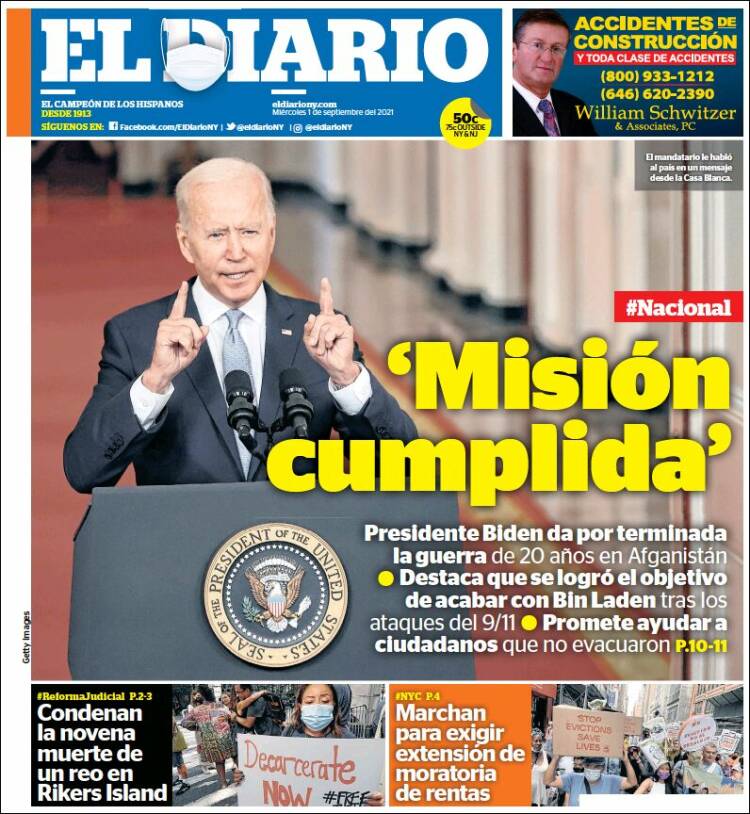 Portada de El Diario NY (USA)