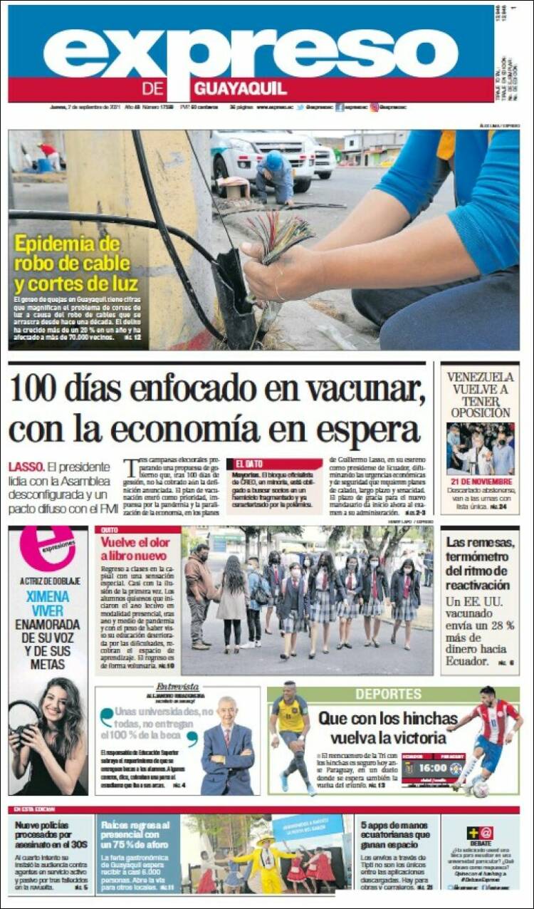 Portada de Expreso (Ecuador)