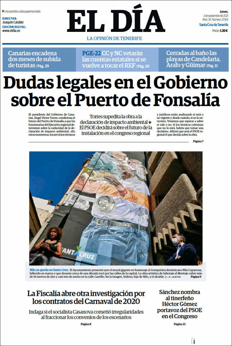 Portada de El Día (Espa&ntilde;a)