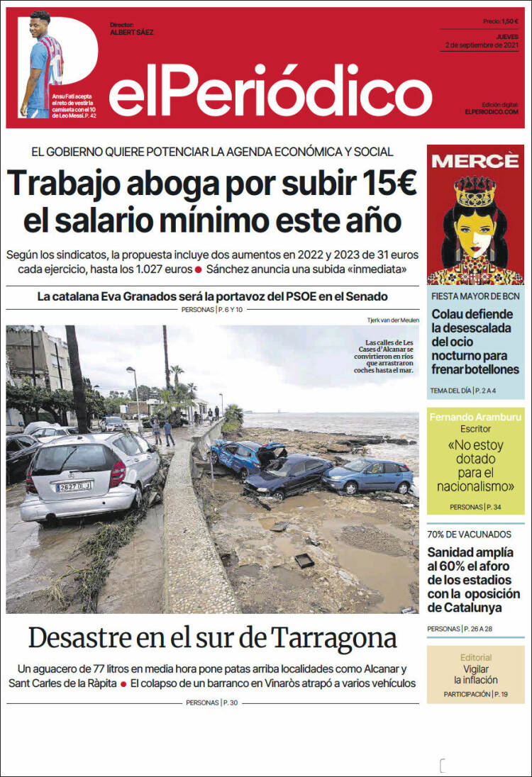 Portada de El Periódico (Espa&ntilde;a)