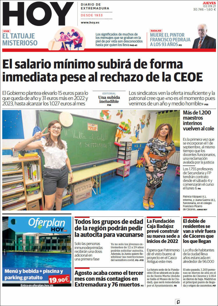 Portada de Hoy - Caceres (Espa&ntilde;a)