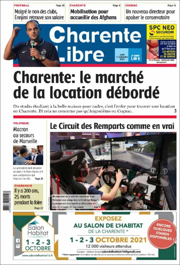Portada de Charente Libre (Francia)