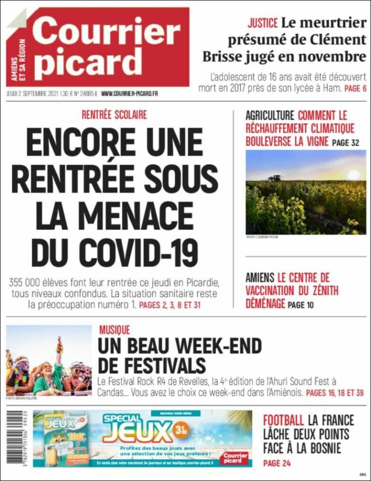 Portada de Courrier Picard (Francia)