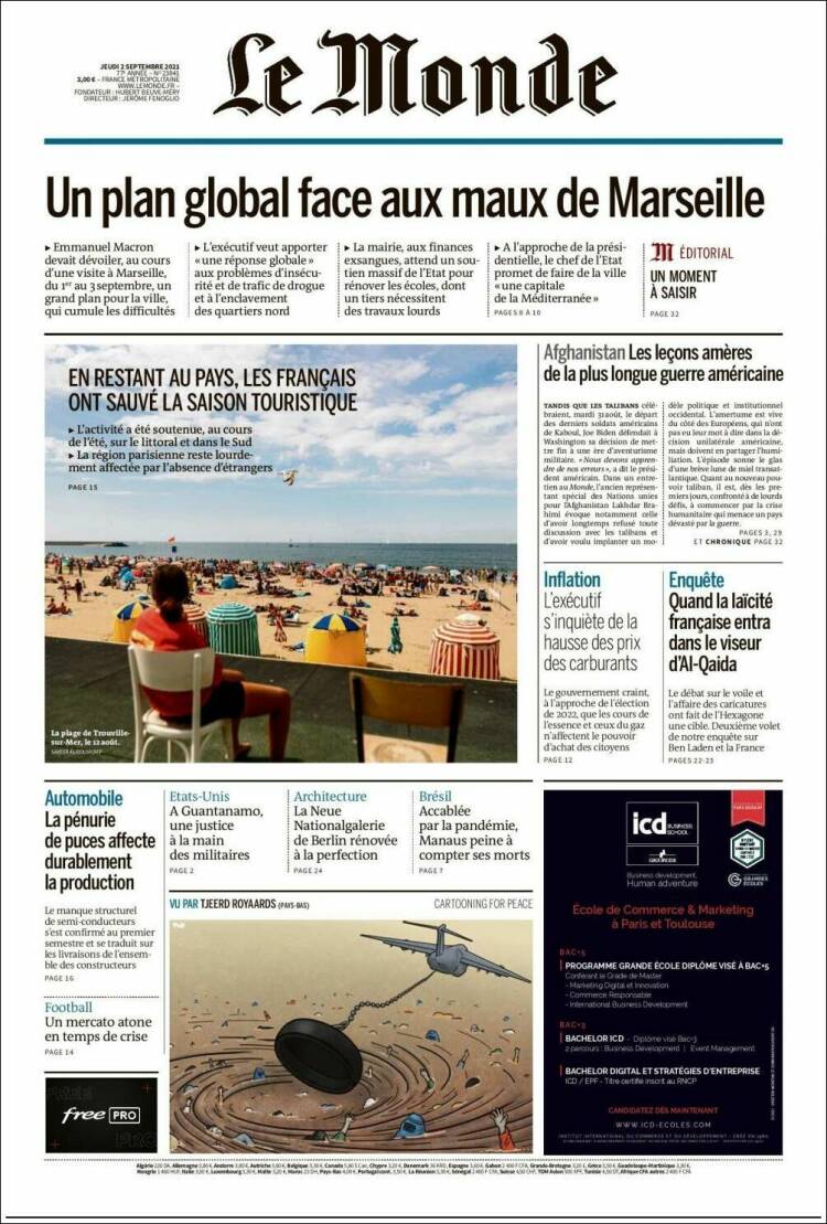 Portada de Le Monde (Francia)