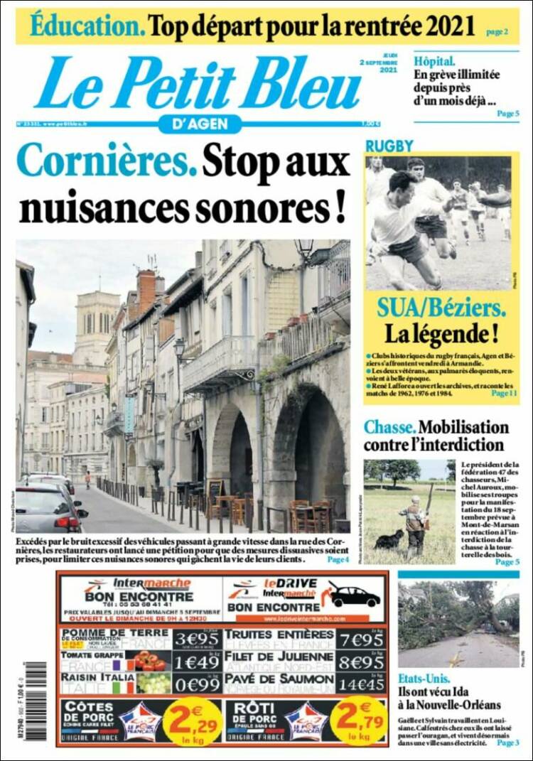 Portada de Le Petit Bleu (Francia)