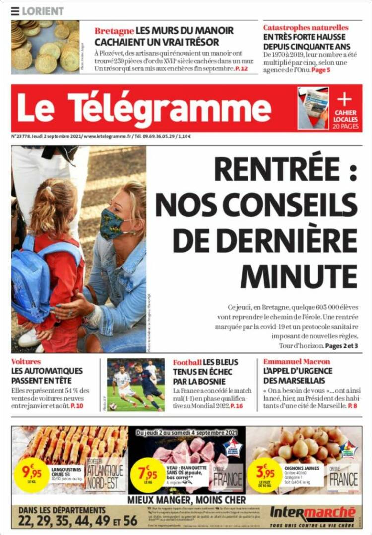 Portada de Télégramme (Francia)