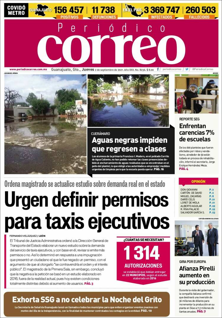 Portada de Correo - El diario del Estado de Guanajuato (M&eacute;xico)