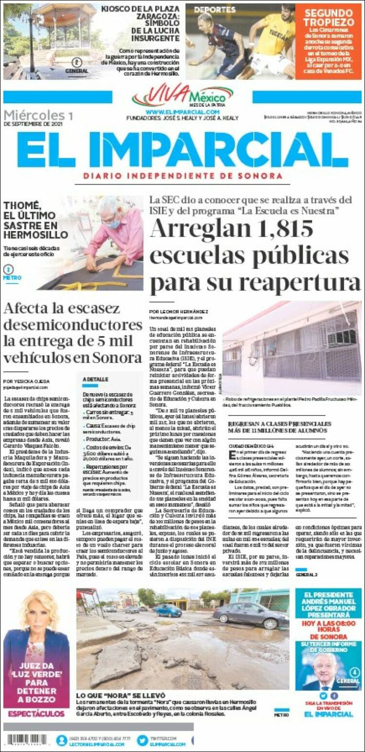 Portada de El Imparcial (M&eacute;xico)