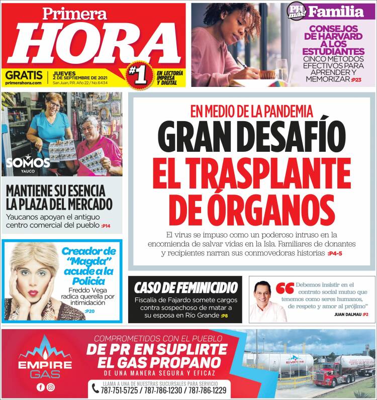 Portada de Primera Hora (Puerto Rico)