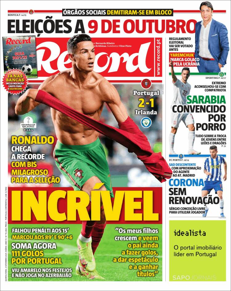Portada de Record (Portugal)