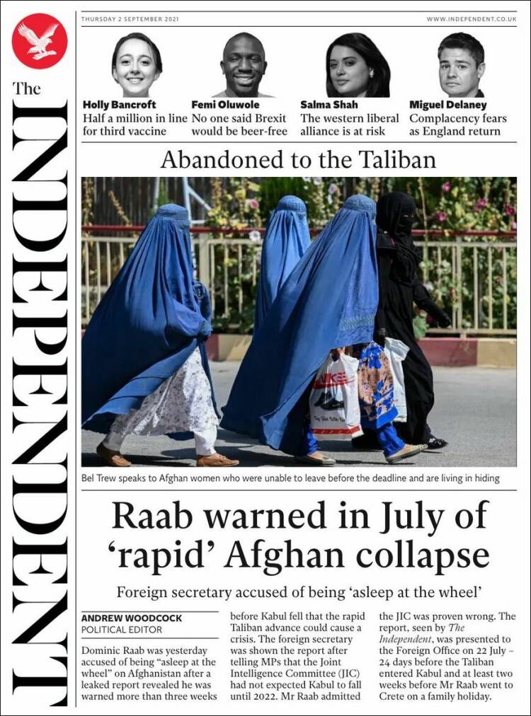 Portada de The Independent (Reino Unido)