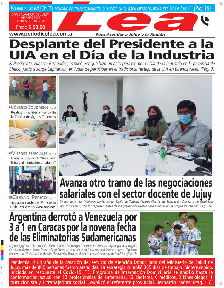 Portada de Periódico Lea (Argentina)