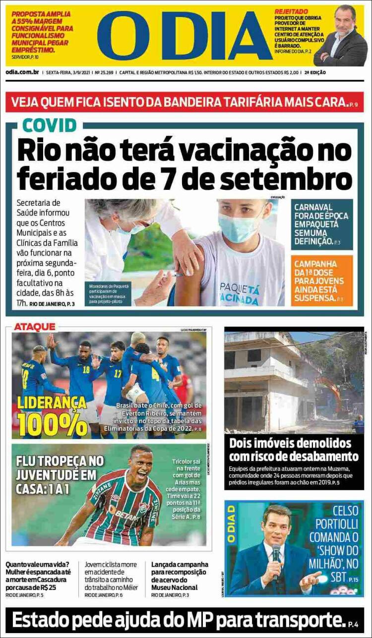 Portada de O Dia (Brasil)