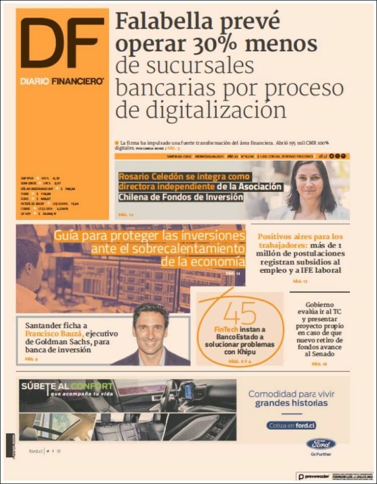 Portada de Diario Financiero (Chile)