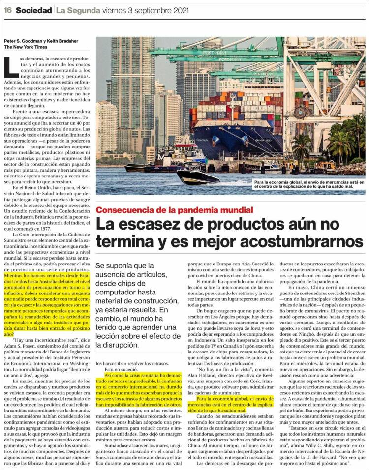 Portada de La Segunda (Chile)