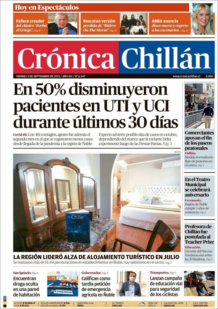 Portada de Crónica Chillán (Chile)