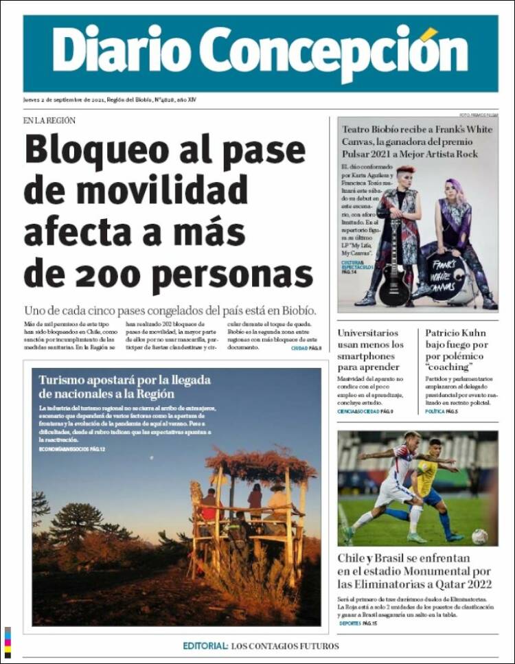 Portada de Diario de Concepción (Chile)