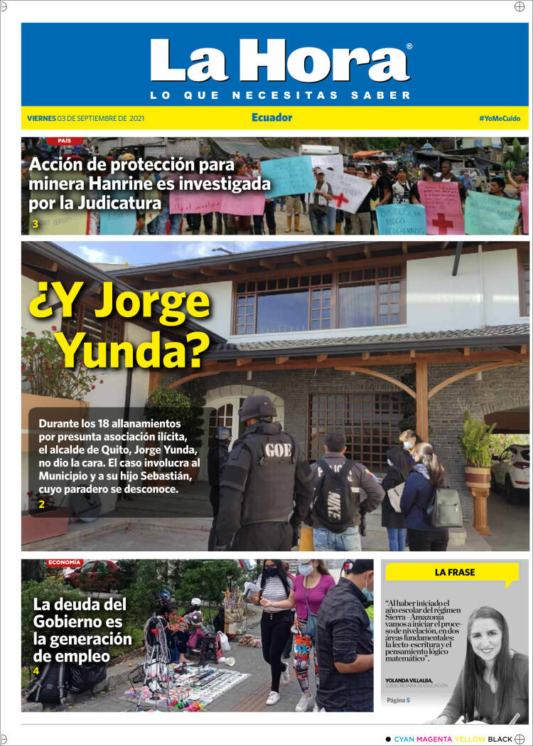 Portada de La Hora - Ecuador (Ecuador)