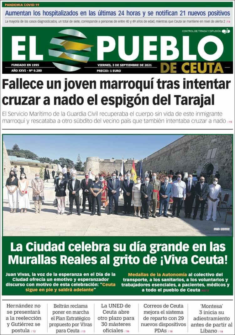 Portada de El Pueblo de Ceuta (España)