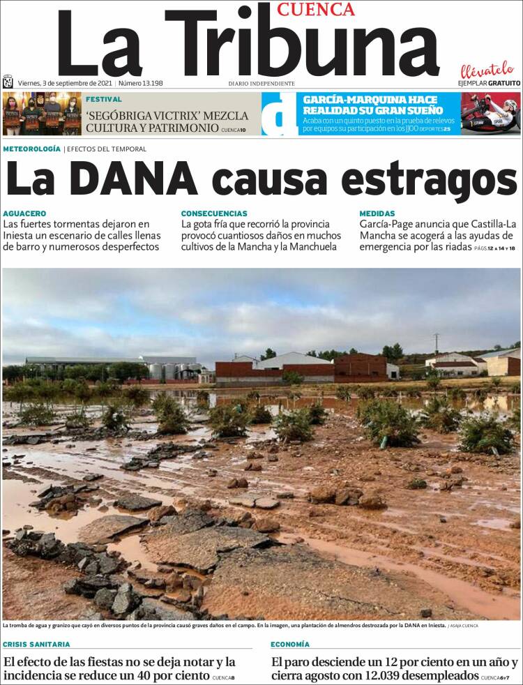 Portada de La Tribuna de Cuenca (España)