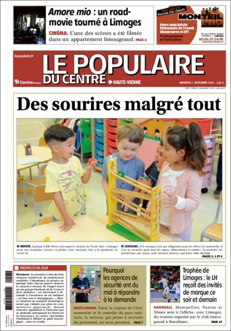 Portada de Le Populaire du Centre (Francia)