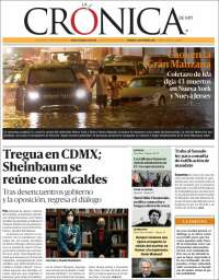Portada de La Crónica de Hoy (M&eacute;xico)
