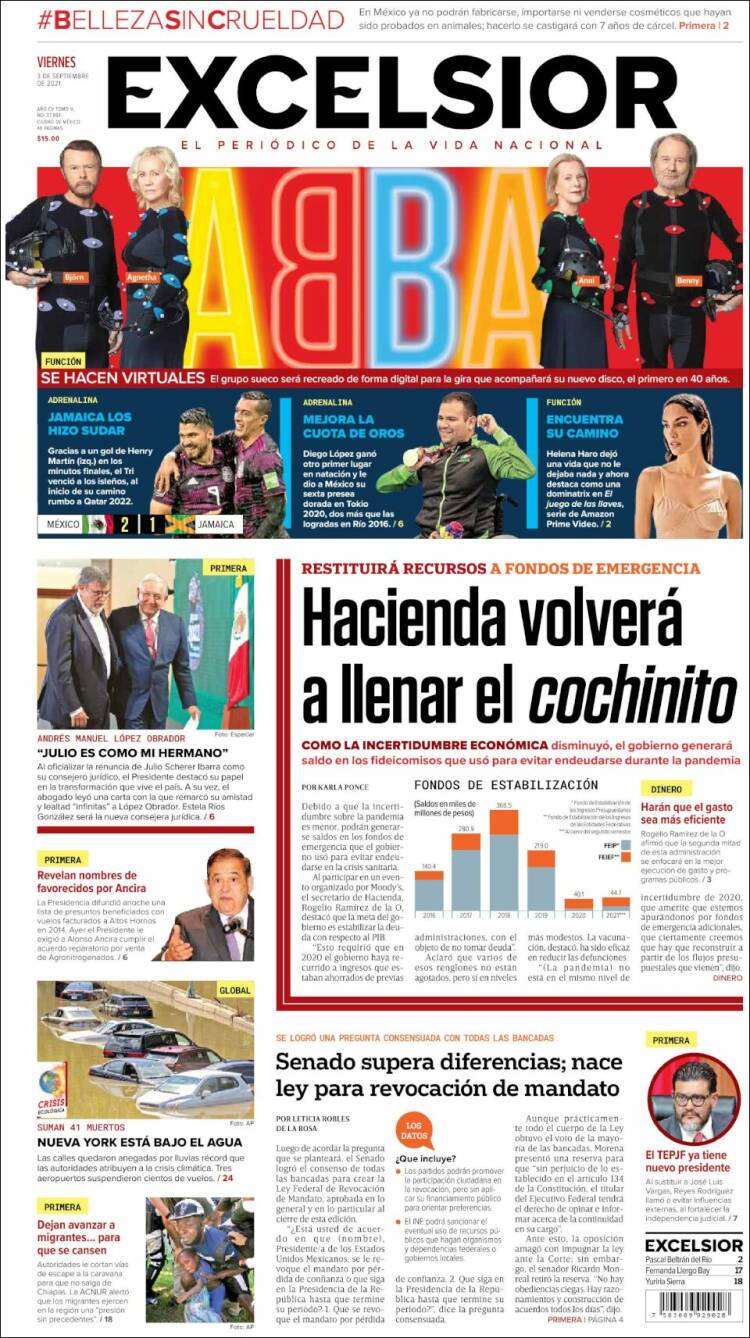 Portada de Excelsior (M&eacute;xico)