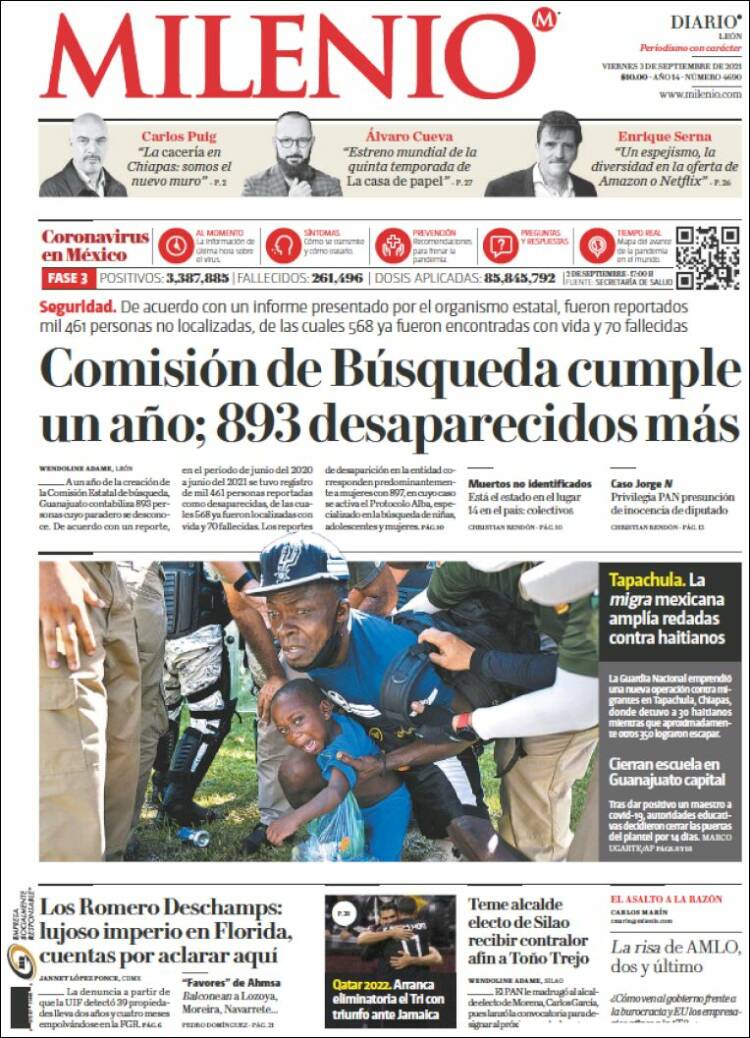 Portada de Milenio de León (M&eacute;xico)